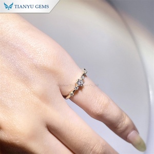 Tianyu Gems 3.0mm Lab Diamond Round Cut Def Vs1 14k Yellow Gol <b>Fashion</b> Simple Design <b>Ring</b> <b>for</b> <b>Women</b> Engagement - Product Image 6
