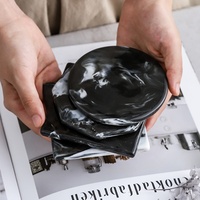 Sous-verre en céramique créatif et simple, plateau pour tasse à café, motif marbré, antidérapant, support de pot en liège