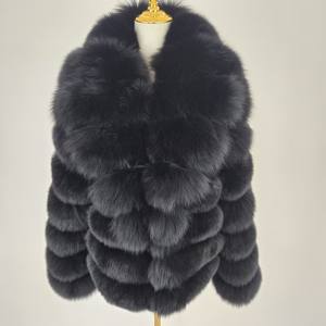 Cappotto da Donna <span class=keywords><strong>di</strong></span> Lusso Invernale Corto alla <span class=keywords><strong>Moda</strong></span> in Pelliccia con Collo <span class=keywords><strong>di</strong></span> Volpe Zibellino Monopetto Tinto Caldo Capospalla - Product Image 6