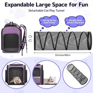 Free Sample <b>Cat</b> Carrier <b>Backpacks</b> Expandable Breathable Mesh Pet Carrier <b>Backpack</b> for <b>Cats</b> Small Dogs Puppies Up to 25 Lbs - Product Image 6