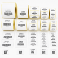 Etiqueta Autoadhesiva de Papel Sintético PET, Impresa Personalizada, Resistente a Bajas Temperaturas, Etiqueta de Código de Barras para Impresora Industrial