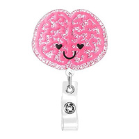 Porte-carte d'identité d'infirmière paillettes acrylique Patch rétractable rotatif élastique Crocodile Clip ID boucle personnalisé broche broche