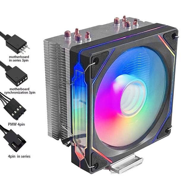 CPU Cooler 6 Heatpipes CPU Cooling Fan for Intel 1200/115X/1700 2011 AM3/AM4