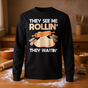 Maglietta con Stampa Lefse (Pane Norvegese) - T-Shirt Girocollo per Adulti, Manica Corta o Lunga, Vestibilità Classica, Taglia Piccola, per Promozioni di Preparazione Lefse - Product Image 3