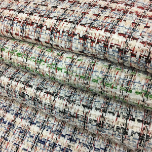 花式纱线花呢织物,机织不同的彩色格子设计多臂涤纶锦缎提花花呢织物