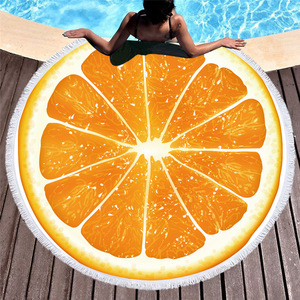 <span class=keywords><strong>Toallas</strong></span> de Playa Redondas <span class=keywords><strong>Personalizadas</strong></span> al por Mayor, de Lujo, de Microfibra de Algodón, con Borlas, para Hotel, <span class=keywords><strong>Piscina</strong></span>, con Estampado de Frutas - Product Image 4