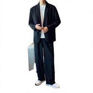 ชุดสูทธุรกิจผู้ชาย 2 ชิ้น ผ้าโพลีเอสเตอร์ 100% กระดุมเดี่ยว 1 เม็ด ทรงเข้ารูป ไซส์ใหญ่ ระบายอากาศได้ดี ป้องกันไฟฟ้าสถิตย์ คอวี กันยับ - Product Image 3