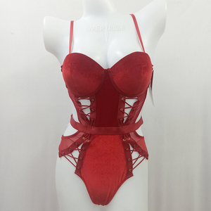 OEM/ODM di alta qualità <span class=keywords><strong>in</strong></span> <span class=keywords><strong>velluto</strong></span> Lace up Lingerie per le donne Lingerie Sexy intimo intimo Sexy <span class=keywords><strong>body</strong></span> Sexy - Product Image 4