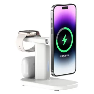 3 In 1 Magnetic Wireless Charger 15w Fast Charging Stand Mobile Phone Holder Support Portable Dock Station 4 in1 Wireless Charge