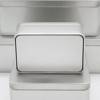 Boîte en métal rectangulaire OEM en gros, en stock, plusieurs tailles, pour emballage cadeau, biscuits, bonbons, thé, stockage
