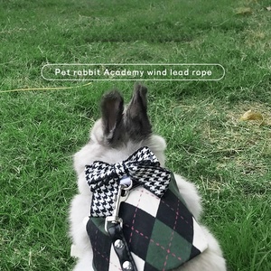 Set di Abbigliamento per <span class=keywords><strong>Conigli</strong></span> con Papillon a Quadretti e Guinzaglio con Anello, Stile Principessa - Product Image 5