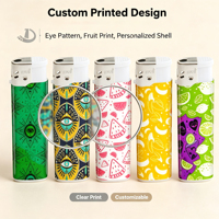 Briquet à gaz jetable multi-styles, logo personnalisé, briquet en plastique coloré, vente en gros pour les magasins de proximité