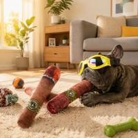 Zigarrenförmiges Großes Hundekau-Spielzeug Langlebiges Quietschendes Zahnreinigungs-Knochen für Drinnen Robustes Spielzeug für Starke Kauer