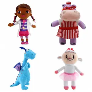 Fabricantes al por mayor 4 estilos de Doc McStuffins hipopótamo dinosaurio juguetes de peluche dibujos animados muñecas periféricas para niños