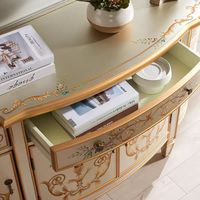 Table console d'armoire d'entrée de couloir en demi-cercle peinte à la main de campagne française