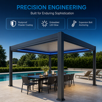 1. Pergola en alliage d'aluminium élégante à télécommande, auvent réglable, écologique, pour villa de luxe, terrasse, balcon, usage de loisirs