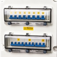 Boîtier de distribution étanche IP66 IEC60529EN pour extérieur, 3P 400V 63A, 6 prises, ABS+PC, CE RoHS, personnalisable OEM, compact et portable
