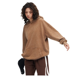 เสื้อมีฮู้ดสีพื้นสำหรับผู้หญิงเสื้อฮู้ดเปิดไหล่สำหรับผู้ชายเสื้อฮู้ดลำลองซักได้ออกแบบโลโก้ได้ตามต้องการ - Product Image 2