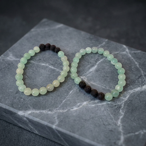 หินอัญมณีธรรมชาติขนาด8มม. สร้อยข้อมือหินลาวาอาเกตคริสตัลแบบยืดหยุ่นรูปหัวใจ - Product Image 5