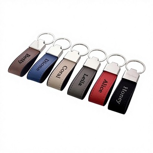 Leather Keychain with Metal Buckle Silk Screen Printed Customizable Logo Unisex for Corporate Advertising & Promotional Gifts