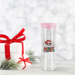 Nueva llegada de paja para beber 20oz globo de nieve personalizado plástico doble pared Storyboard vaso con paja y enchufe para Navidad - Product Image 6