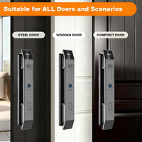 Meilleure vente Tuya Smart WiFi Lock 3D Reconnaissance faciale Serrure de porte pour portes en bois et acier Carte mémoire Données pour appartements Familles
