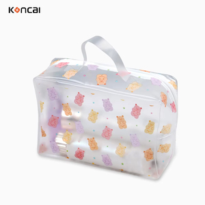 Sac de <span class=keywords><strong>toilette</strong></span> transparent personnalisé KONCAI avec imprimé ours, organiseur de maquillage imperméable, pochette cosmétique portable pour femme, pour les voyages, la salle de bain, la salle de sport - Product Image 1
