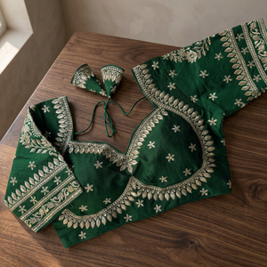 Indien le plus vendu meilleur concepteur Royal Jodha Style vert Blouse fête de mariée et Festival ethnique prêt à porter séquence travail - Product Image 3
