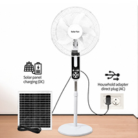 Ventilateur de sol solaire rechargeable 16 pouces, 15000 mAh, portable, avec 3 vitesses, lumière anti-moustiques et sortie USB
