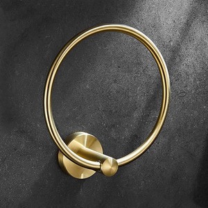 Stainless Steel Round <b>Towel</b> Ring Gold Color <b>Bathroom</b> <b>Hand</b> <b>Towel</b> <b>Holder</b> Circular Rack - Product Image 3