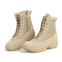 Bottes tactiques de désert pour hommes, en daim, hauteur genou, résistantes à l'hiver, en caoutchouc et maille, pour la randonnée, à lacets, avec fermeture éclair, légères pour l'été