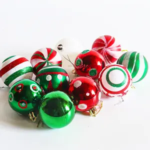 Fabrieksprijs Groothandel Goedkope Custom Patroon Kerstboom Decoratie Ornamenten Shatterproof Plastic Xmas Ballen Kerstbal