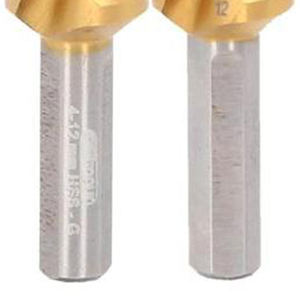 Foret étagé HSS-TiN à pointe fendue pour échiquetage, droite, extra court, 4-12mm, 9 étapes (92291505715539) - Product Image 2