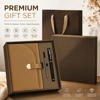 Ensemble cadeau de carnet en cuir PU A5 de luxe avec stylo métallique, ensemble de papeterie d'affaires, journal pour entreprise