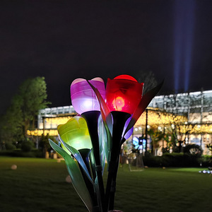 Lámpara Solar de Jardín Weiyu con Forma de Tulipán, Impermeable, Automática, Encendido/Apagado al Anochecer/Amanecer, para Exteriores, Patio, Césped, Nocturna - Product Image 3