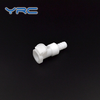 Raccord rapide en plastique YRC à valve 3/8'' avec raccord cannelé pour tuyau et ressort en acier inoxydable 316, taille 9,5 mm, 120 psi, -40~100