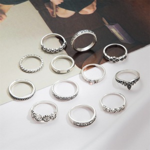 Vente en gros de bagues assorties pour femmes Anillos Mujer Ensemble de bagues en argent Bagues Filles Anillo Bijoux bohème Accessoires <span class=keywords><strong>Serpentard</strong></span> - Product Image 4