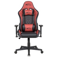 Chaise de jeu en cuir synthétique rouge avec fonction de refroidissement, design ergonomique, inclinaison réglable et base pivotante pour jeux sur PC