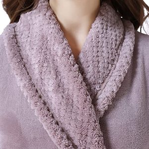 Peignoir Personnalisé Extra Long en <span class=keywords><strong>Polaire</strong></span> Corail Doux et Chaud en Microfibre Thermique pour <span class=keywords><strong>Femme</strong></span>, Idéal Hiver et Hôtellerie - Product Image 2