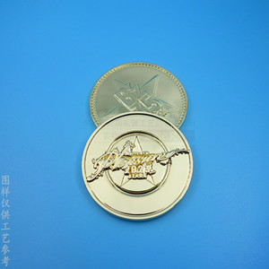 Pièce commémorative personnalisée en alliage de zinc, imitation or, gravée, objet de collection, cadeau promotionnel - Product Image 1