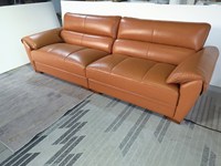 Ensemble de canapé d'angle en cuir véritable orange - Style européen moderne Canapé de salon pour appartement Hôtel et centre commercial