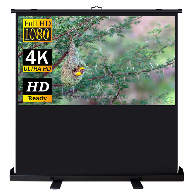 Portable Projector Screen Pull up Projection Screen with Stand Full Screen 60-120 Inch for Home Cinema Outdoor Camping Office