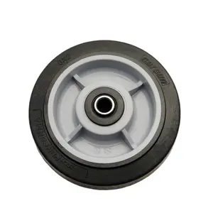 Carsun roda de plástico resistente, 6 polegadas, preto, tpr, 150mm, rodas de borracha artificial com rolamento de rolo