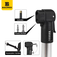Pompe à vélo manuelle BAIMEI haute pression 80-130 PSI en alliage d'aluminium - Pompe à vélo portable mini imperméable et durable