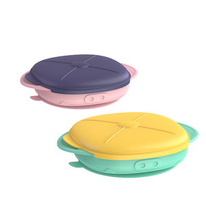 Ensemble d'alimentation en silicone pour bébé pour le dîner <span class=keywords><strong>Assiette</strong></span> pour enfants avec ventouse Bavoirs pour bébé Cuillère Fourchette pour l'heure du <span class=keywords><strong>repas</strong></span> - Product Image 6