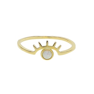 Anillo Minimalista de Oro con Circonita Cúbica 5A, Diseño de Ojo Turco, Regalo de Buena Suerte para Chicas, Novedad 2026 - Product Image 1