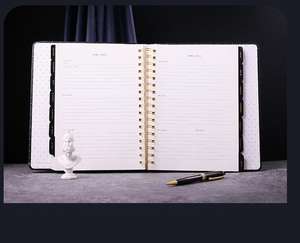 <span class=keywords><strong>Agenda</strong></span> de tapa dura con espiral <span class=keywords><strong>oculta</strong></span>, planificador de doble cable B5 con banda elástica de papel, <span class=keywords><strong>agenda</strong></span> de tapa dura con pestañas troqueladas - Product Image 6