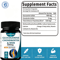 Compléments alimentaires pour la santé des articulations, glucosamine et sulfate de chondroïtine halal OEM, comprimés de glucosamine et chondroïtine MSM