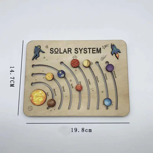 Giocattoli Spaziali in <span class=keywords><strong>Legno</strong></span> per Bambini 3-6 Anni, Puzzle del Sistema Solare Movibile, Pianeti per Attività di Apprendimento Prescolare - Product Image 3