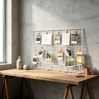 Présentoir pliable en treillis métallique avec guides pour cartes, pour supermarchés, bijoux, pendentifs, œuvres d'art et rangement de bureau